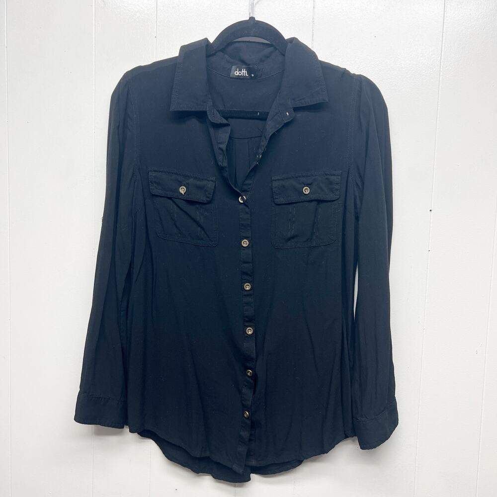 Dotti Womens Top Size 10 Button Front Career Academia Business Casual Workwear